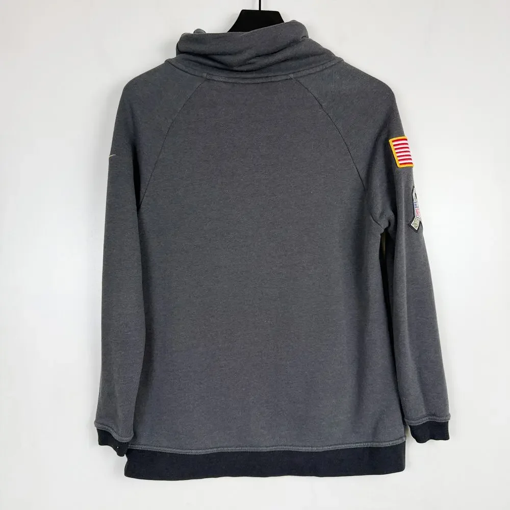 Nike Denver Broncos Salute to Service Funnel Neck Sweatshirt Gray - S